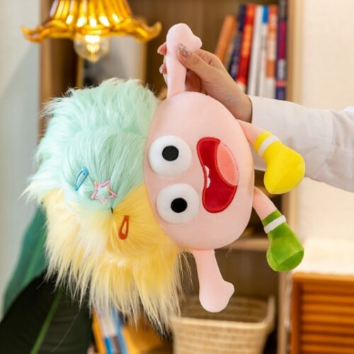 PELUCHE PELOS LOCOS AMARILLO /VERDE AGUA 1124