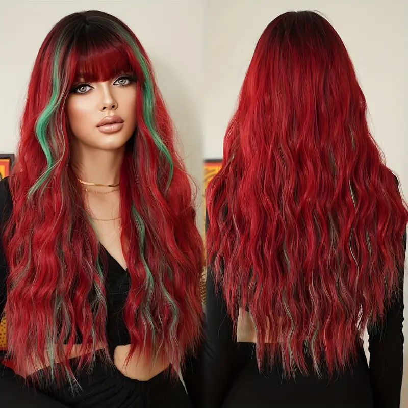 peluca combinada 4 PELUCA COMBINADA BORDO 0925 ☆ - Imagen 1